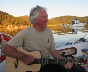 Brian guitar sunset Montague Harbour